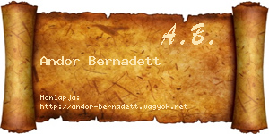 Andor Bernadett névjegykártya