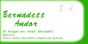 bernadett andor business card
